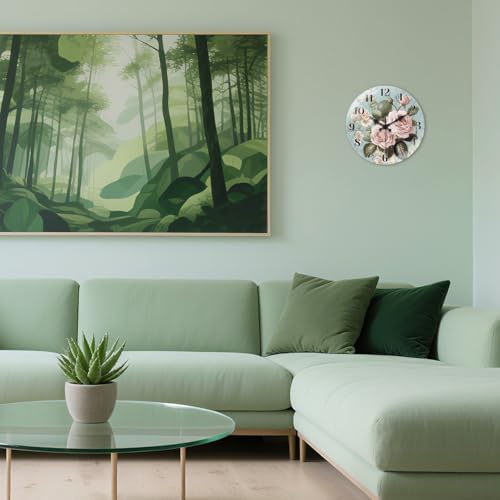 peacoblue Roses Wall Clocks Battery Operated - Image 5