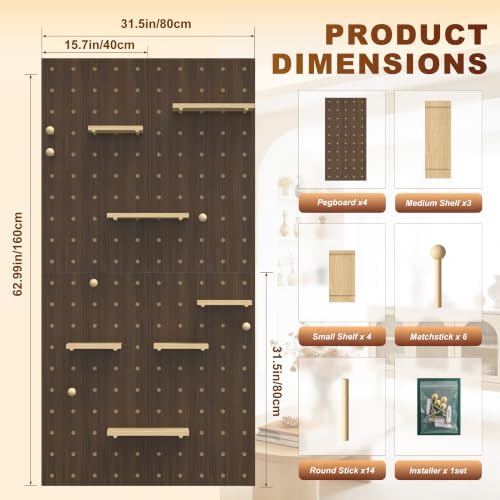 Wooden Modular DIY Pegboard Wall Organizer - Image 2