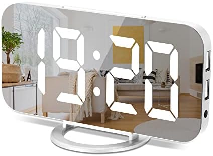 Sukeen Digital Alarm Clock, Modern Mirror Desk Wall Clock by Sukeen
