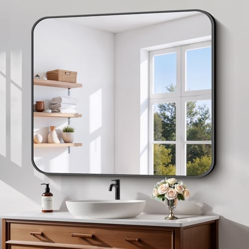 Koonmi Bathroom Wall Mirror, 36x40 Inch Large Vanity Mirror by KOONMI