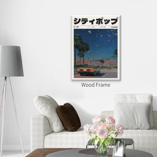 Vintage Japanese Framed Wall Art 90s Vaporwave Aesthetic Prints Asian Music - Image 7