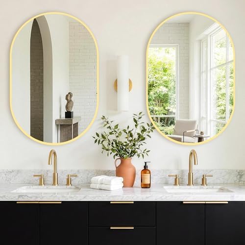 Oval Bathroom Mirror, 2 Pack 24"x36" Gold Vanity Mirror - Image 7