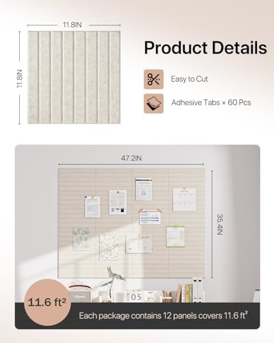 Acoustic Panels 12 Pack Square Soundproof Wall Panels - Image 2