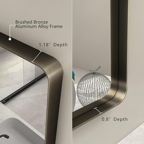 40x30 Inch Bronze Brushed Bathroom Mirror - Image 2