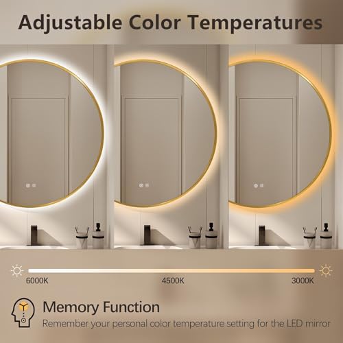 Niccy 36" Round LED Bathroom Backlit Mirror - Image 2