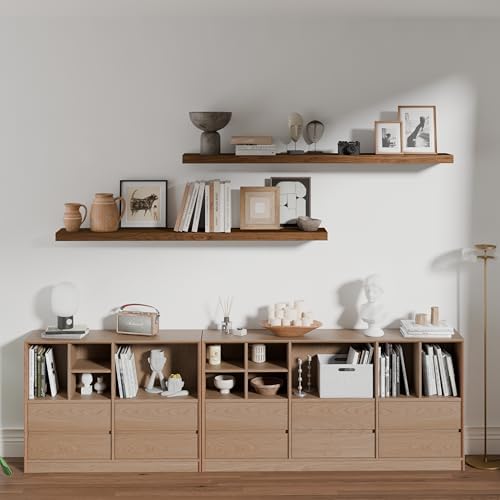 ROGMARS 48 Inches Long Walnut Floating Shelves - Image 4