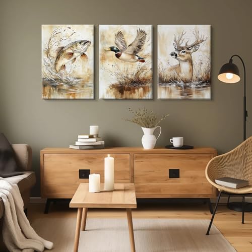 Hunting Nursery Wall Art Decor Wildlife Boys Room Pictures Fishing Poster - Image 5