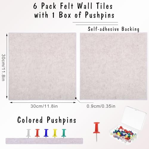 Large Cork Board 36" x 24", 6 Pack Felt Bulletin Board, Pin Boards - Image 2
