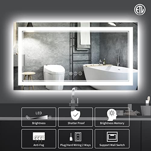 55x30 Inch LED Bathroom Mirror - Image 2