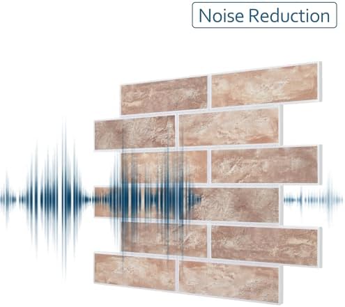 8-Pack 3D Faux Brick Acoustic Wall Panels, 11.8" x 11.8" Peel and Stick PET - Image 4