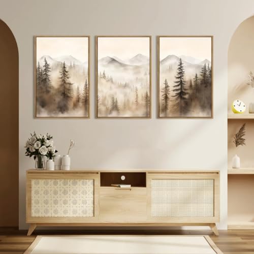 IARTTOP Large Mountain Forest Framed Canvas Wall Art 16x24 Inch Set of 3 - Image 7