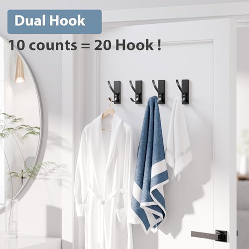 10-Pack Self Adhesive Towel Hooks: Extra Strong 13LB, Stainless Hook - Image 4