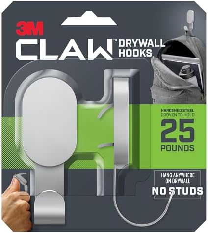 3M Claw Drywall Hooks 25 lbs., 25 lb. / 2 Hooks / 2-Hooks 3DH25SLV-2ES by 3M+DI-NOC