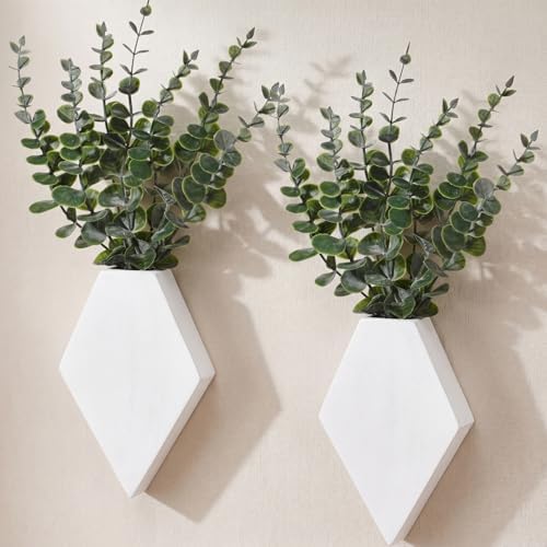Chunful 2 Pcs Wooden Wall Planter Decor, 7.1 x 4.7 x 1.2 Inches by Chunful
