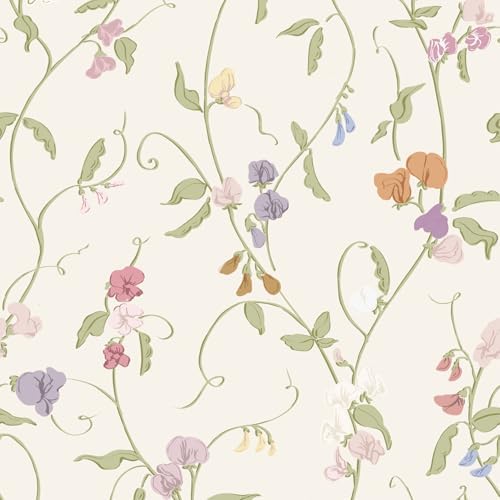 Vintage Wallpaper Peel and Stick Beige Floral Wallpaper Leaf Contact Paper by LUKUUI