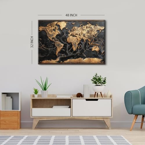 Large Canvas Wall Art World Map - Image 5