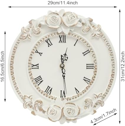Silent Wall Clock, Battery Operated Large Easy Read Round White Dial - Image 2