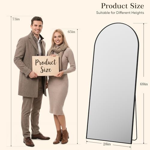69"x28" Arched Full Length Mirror, Full Body Floor Mirror - Image 2
