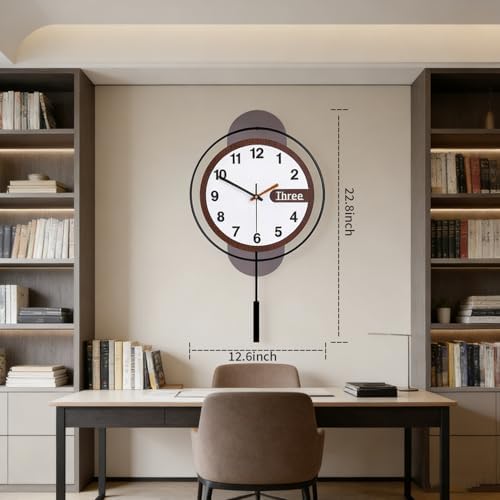 Large Wall Clock Acrylic Wood Silent Battery - Image 5