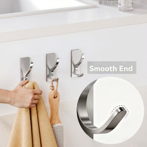 pickpiff 10 Pcs Brush Nickel Self-Adhesive Hook, 13LB Hanger - Image 5