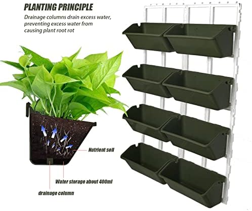 8 Pockets Vertical Planters Indoor Outdoor Living Wall Mounted Garden Wall - Image 4