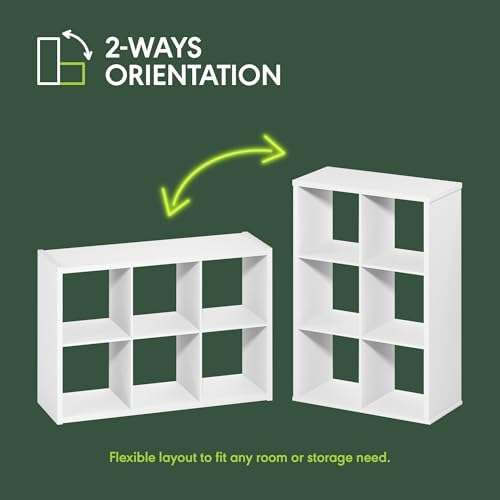 Furinno CUBICLE 6-Cube Book Shelf, Extra Thick Frame Bookshelf - Image 5