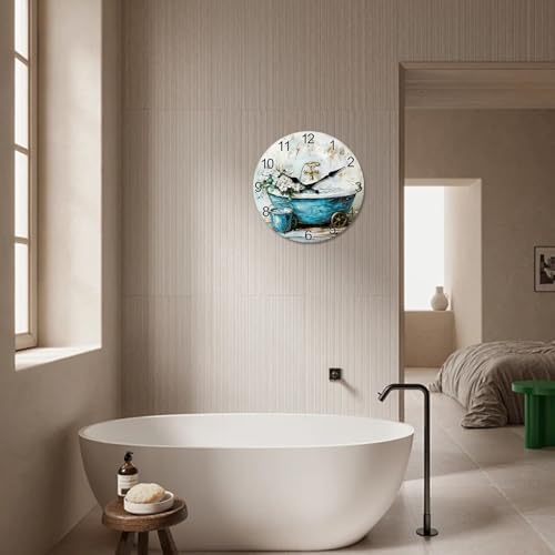 XNM Farmhouse Bathroom Wall Clocks Battery Operated 12 Inch - Image 2