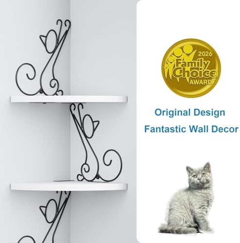 Alsonerbay 4-Tier Cat Shaped Corner Floating Shelf Wall Mount - Image 6
