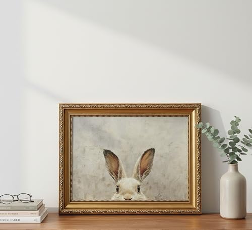Vintage Gold Framed Easter Bunny Wall Art - Image 2