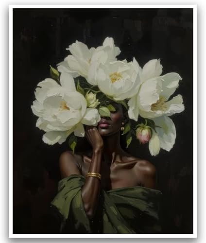 ZHGYGBN Black Woman Wall Art Modern Oil Painting Poster 16x20 Inch Unframed by Unknown