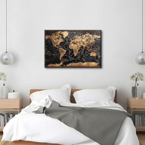 Large Canvas Wall Art World Map - Image 2