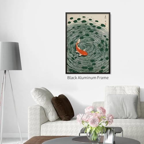 Japanese Koi Fish Black Framed Poster Oriental Asian Lucky Carp Canvas Wall Art - Image 7
