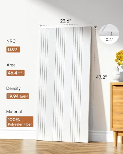 SODOCT 6 Pack Large Acoustic Panels, 47.2" X 23.6" X 0.4" Sound Proof Panels - Image 2
