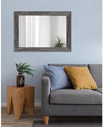 AAZZKANG Wall Mirror with Rectangle Wood Frame Large 26"x18" Rustic Decorative - Image 7