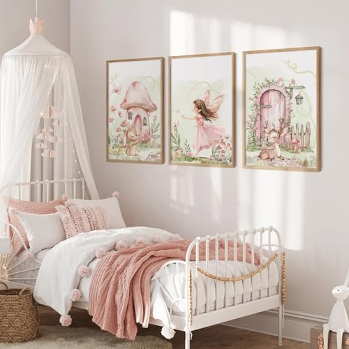 Fairy Girl Nursery Wall Art Magic Canvas Wall Decor Fairy Garden Poster Fantasy - Image 5
