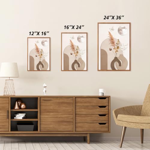 CHDITB Boho Neutral Framed Wall Art Beige Minimalist Line Art Woman Artwork - Image 6