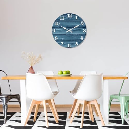XFM Blue Farmhouse Wall Clocks Battery Operated 24 Inch - Image 4