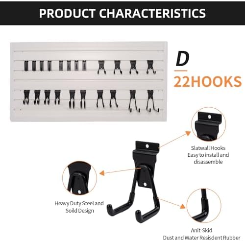 Slatwall Accessories Heavy Duty Garage Hooks Slatwall Panel Hooks Slat Wall - Image 2