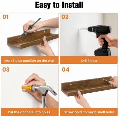 36inch Long Floating Shelves for Wall Decor, 5-Set Shelves - Image 5