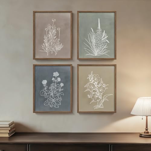 Framed Boho Neutral Botanical Floral Wall Art - Image 3