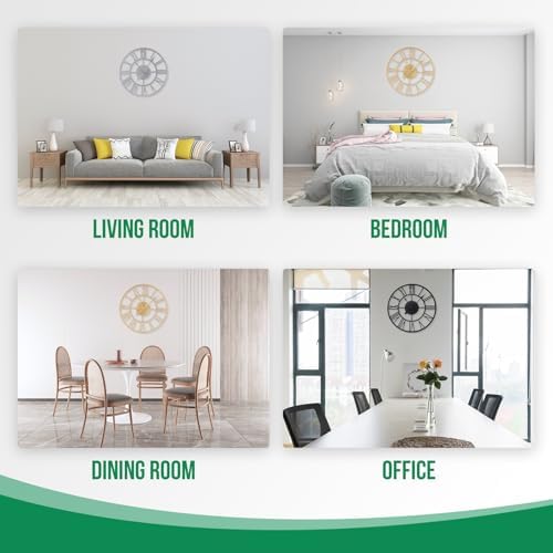 Metal Wall Clock Roman Numerals Battery Operated Decor Clock Silent Non-Ticking - Image 7