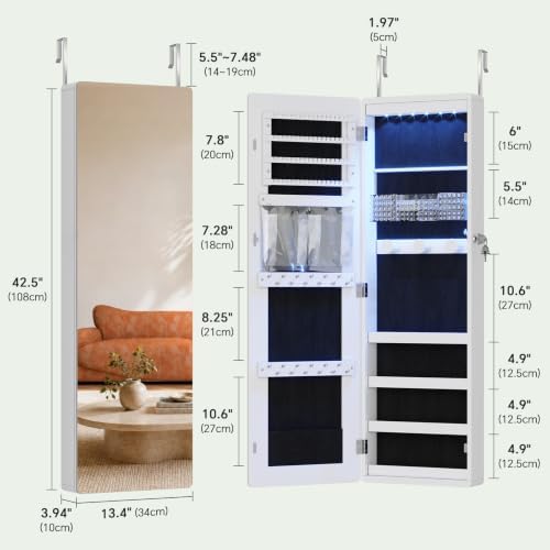 HNEBC Over the Door Organizer, Jewelry Cabinet - Image 6