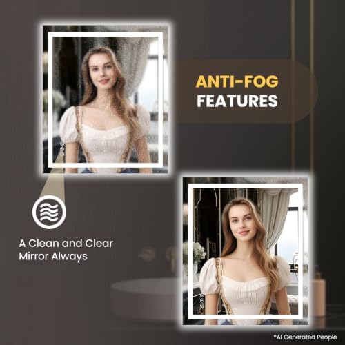 LOAAO 24"X28" LED Bathroom Mirror - Image 4