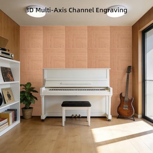 6 Pack Acoustic Wall Panels 23.6" Self-Adhesive Wood Grain Sound Panels - Image 2