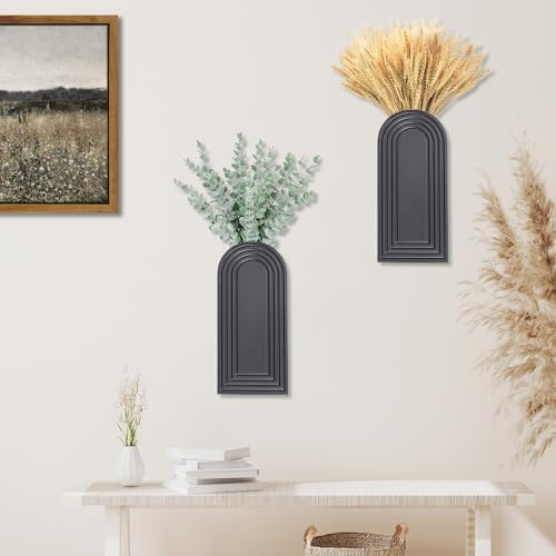 Dnnnii 2 Pack Wooden Wall Vase Set - Image 4