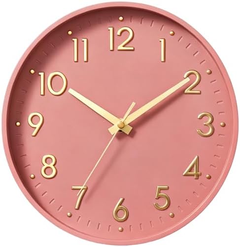 Mosewa 10 Inch Wall Clock Battery Operated Silent Non Ticking Analog by MOSEWAWALLCLOCK