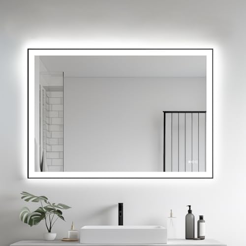 Kosmonia 32x48 Inch Large LED Bathroom Mirror, Front & Backlit by Kosmonia