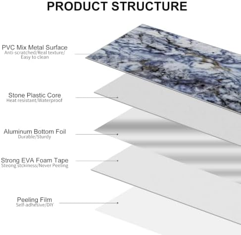 6" x 12" Black Slate Peel and Stick Backsplash Wall Tiles, PVC Faux Stone Stick - Image 6
