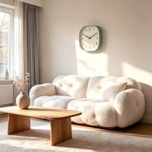 12" Square Analog Wall Clock, Silent Clock - Image 6