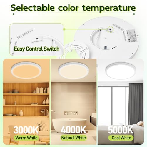 hykolity 9 Inch Selectable CCT LED Round Flat Panel Light - Image 2